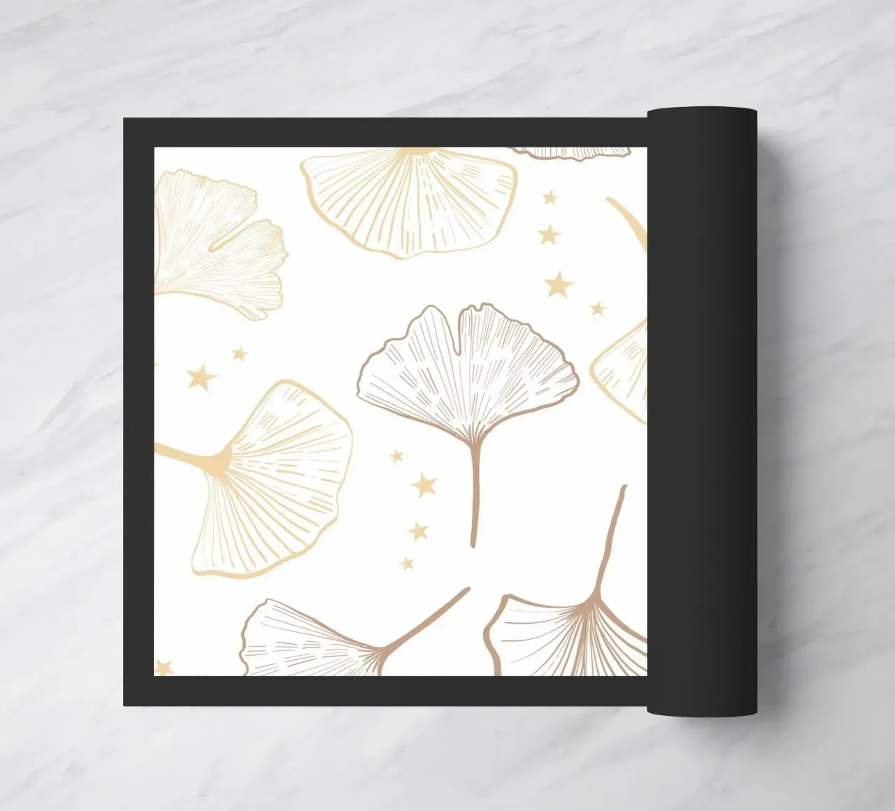 Ginkgo Biloba d'oro disegnato a mano zerbino da gulsengunel