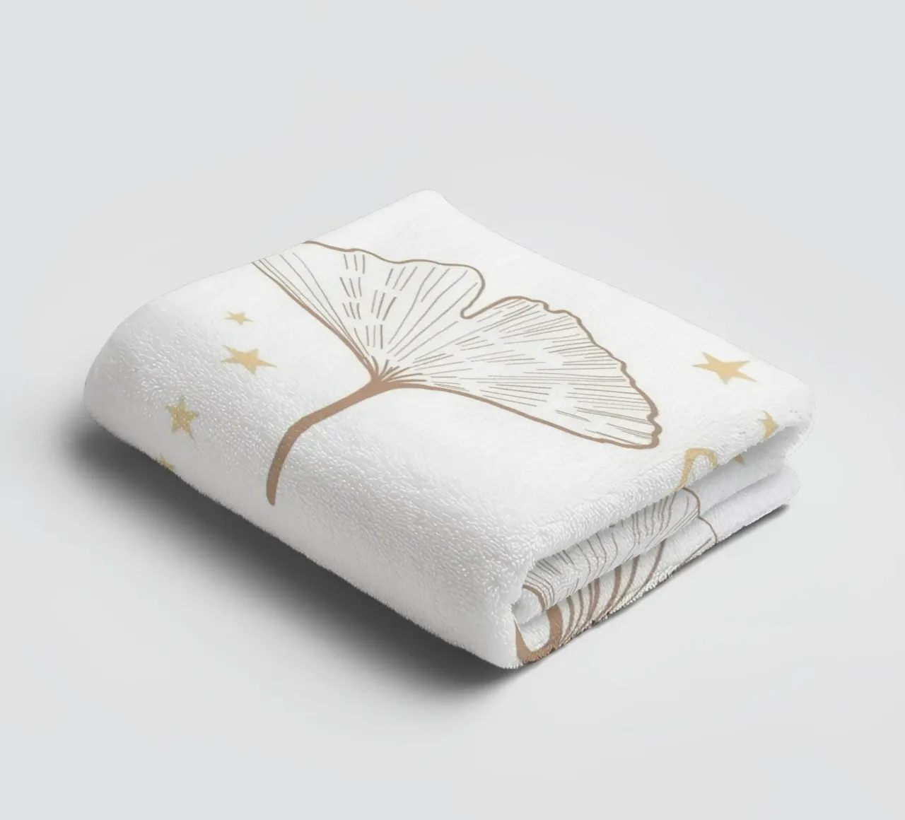 Ginkgo Biloba d'oro disegnato a mano asciugamano da bagno da gulsengunel