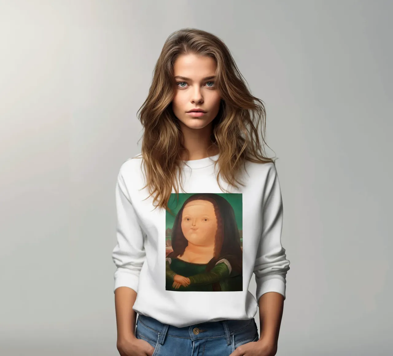 Monna Lisa di Fernando Botero felpa da Classic Art Prints