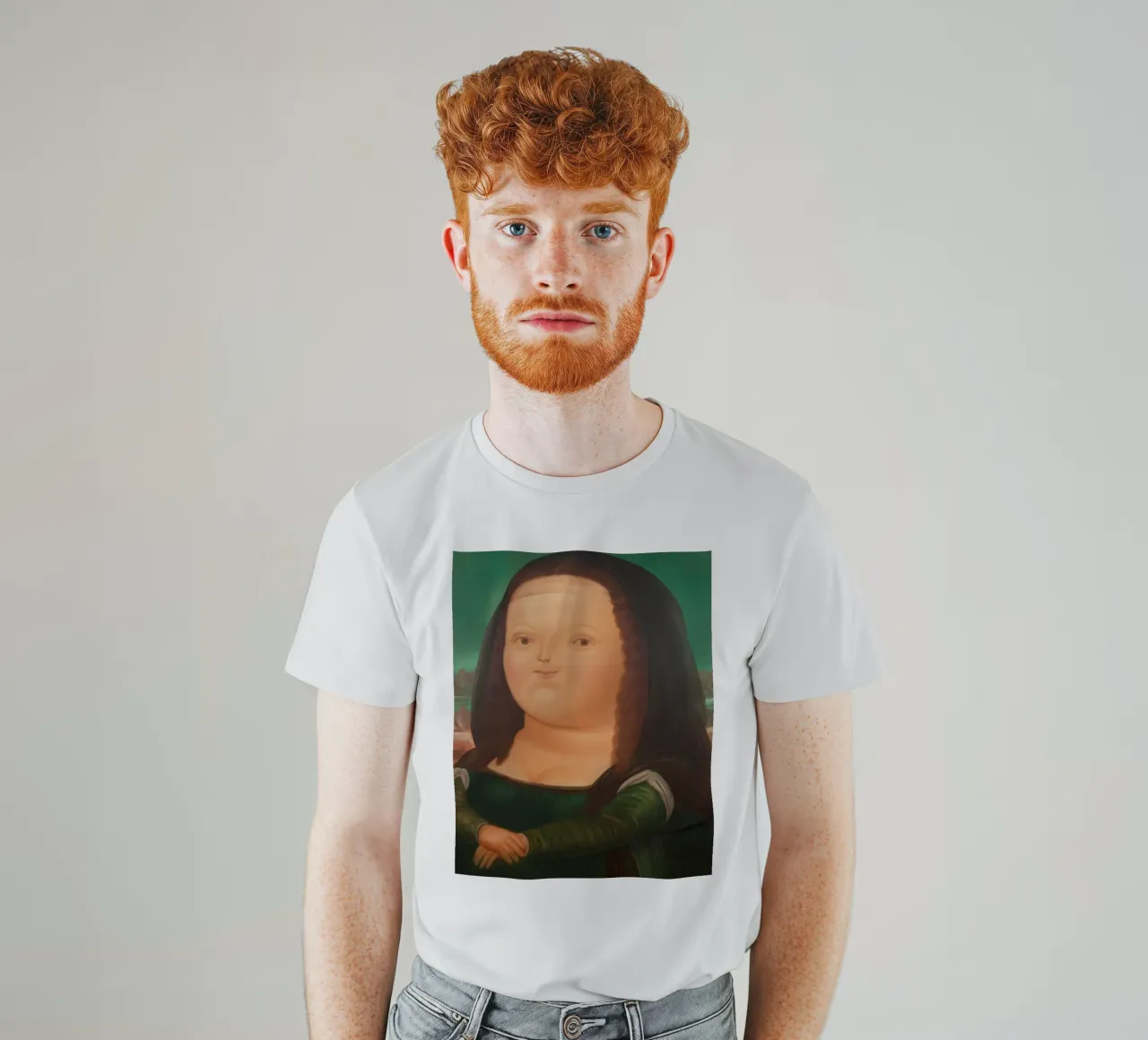 Monna Lisa di Fernando Botero t-shirt da Classic Art Prints