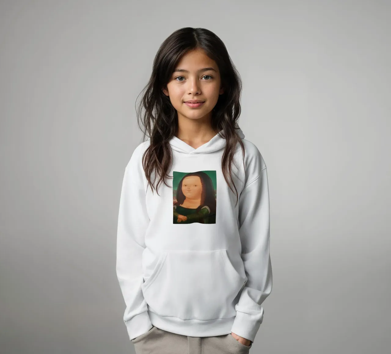 Monna Lisa di Fernando Botero felpa bambino con cappuccio da Classic Art Prints