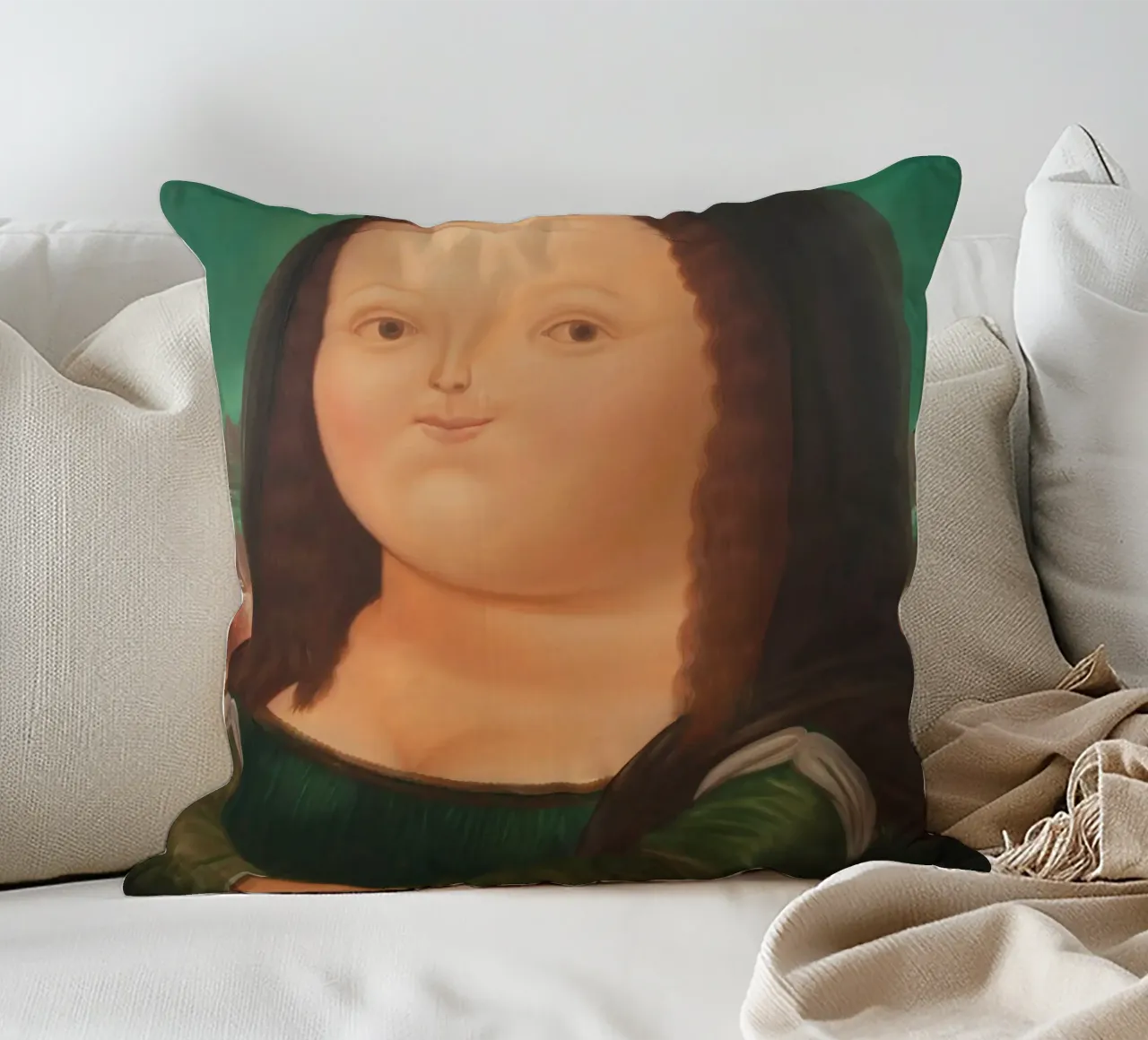 Monna Lisa di Fernando Botero cuscino da Classic Art Prints
