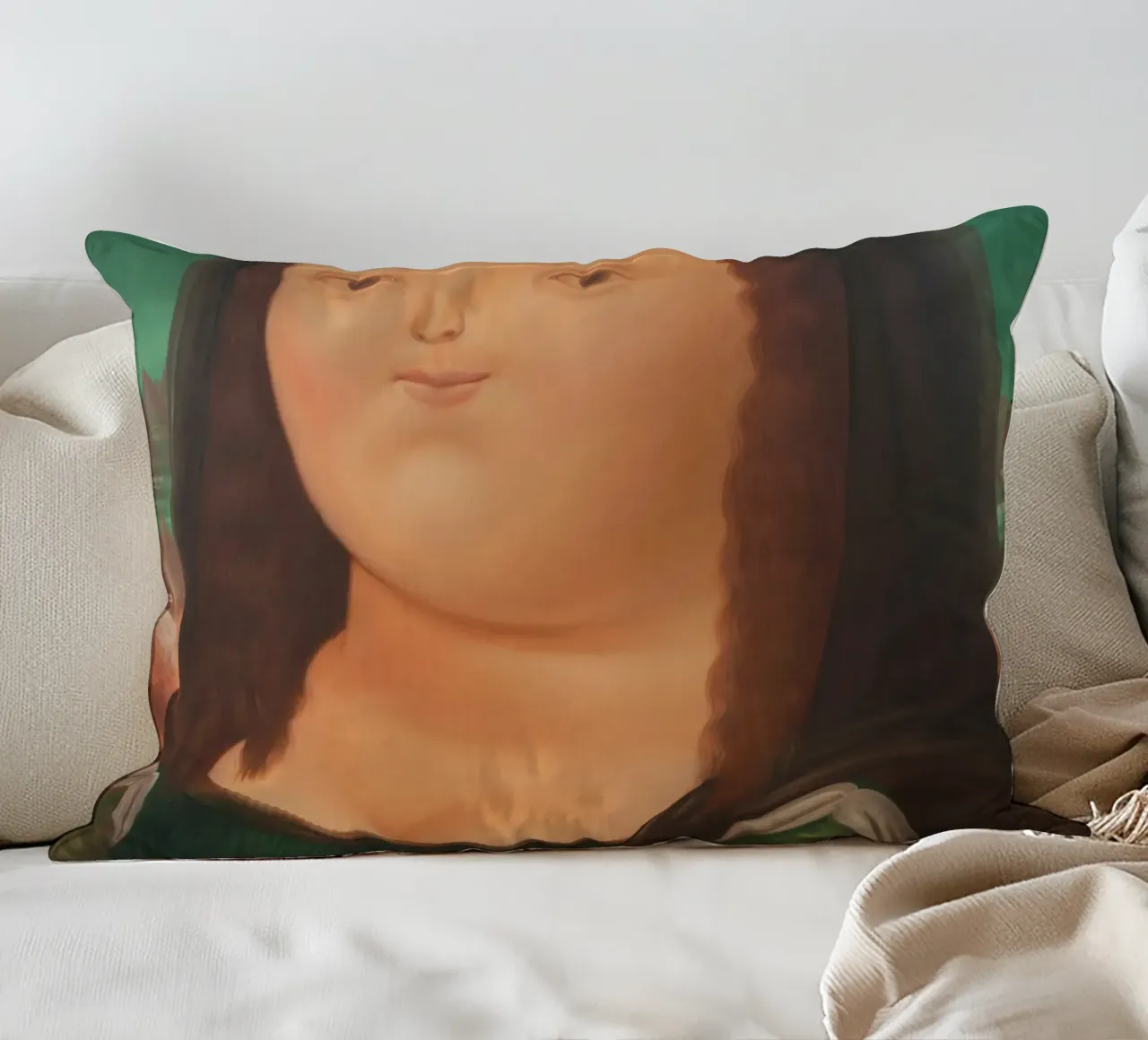 Monna Lisa di Fernando Botero cuscino da Classic Art Prints