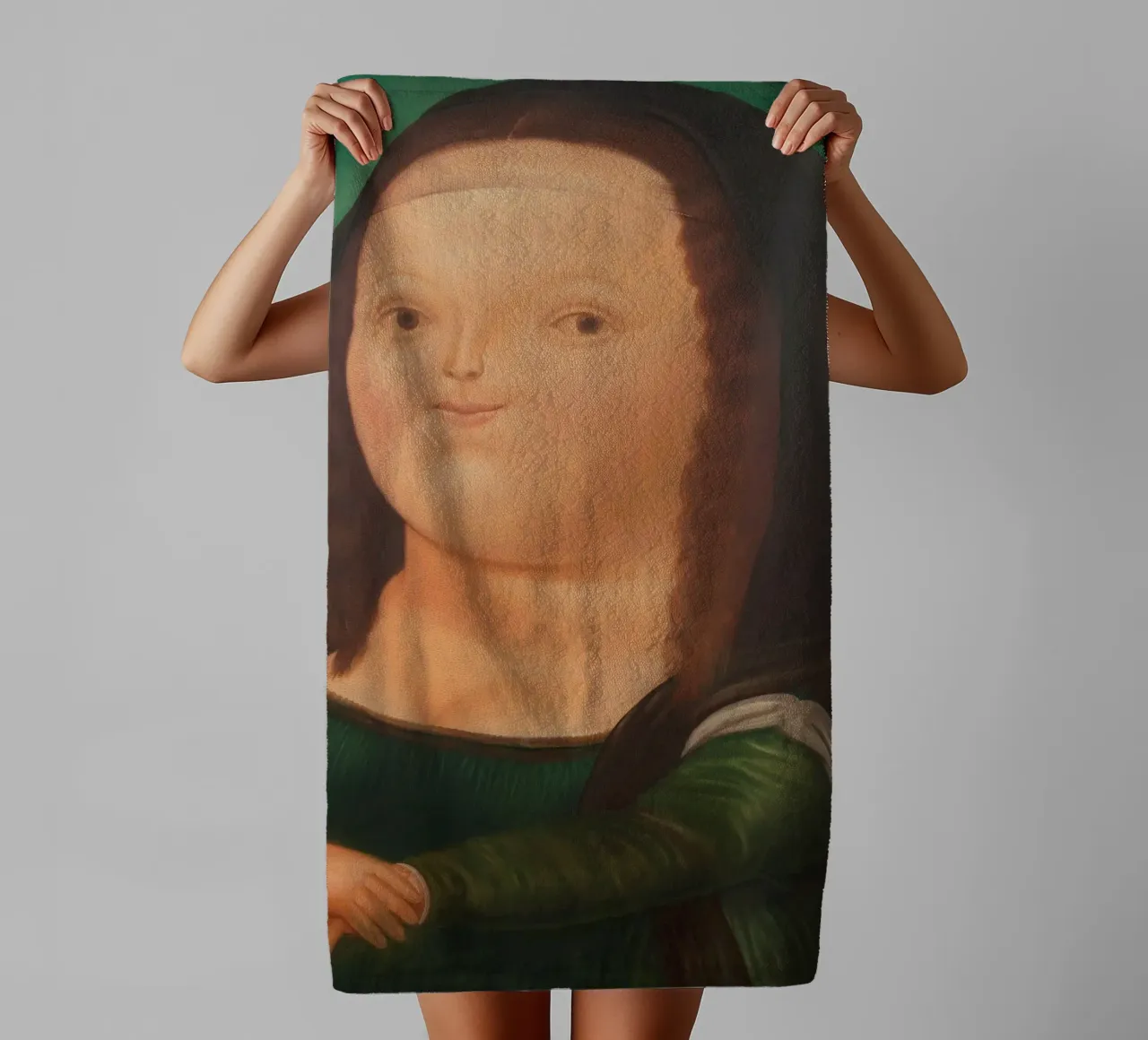 Monna Lisa di Fernando Botero asciugamano da bagno da Classic Art Prints