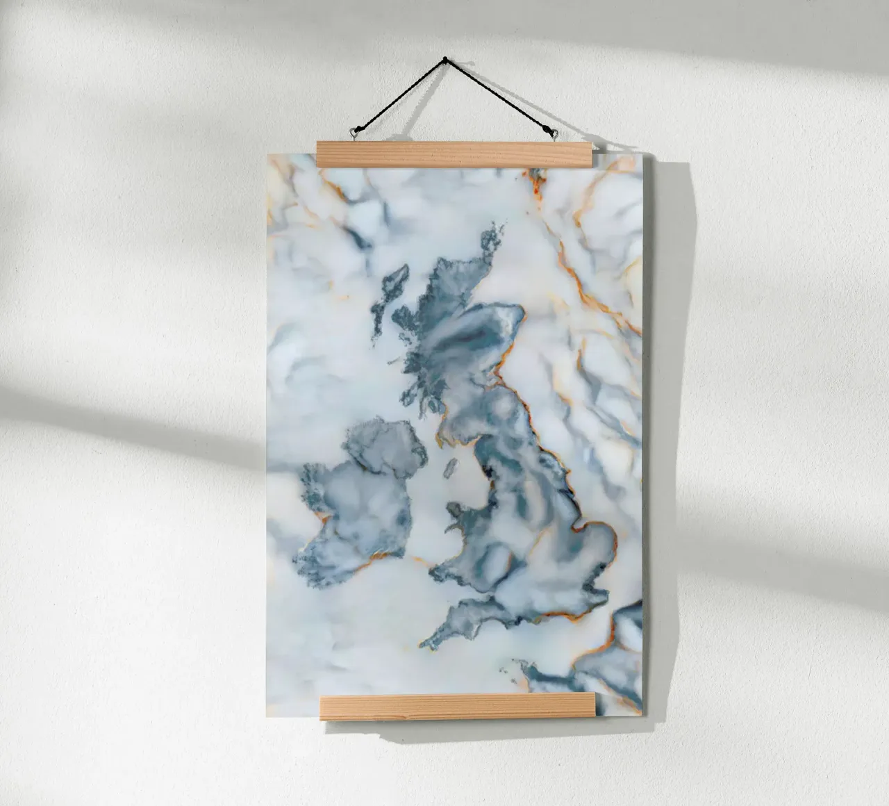 Uk Marble Map poster van Octavian