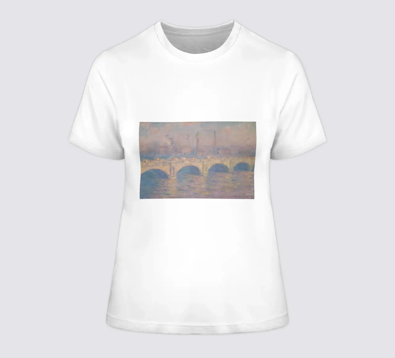vue de la rivière thames avec un épais brouillard t-shirt ajusté pour femmes de SMG Store
