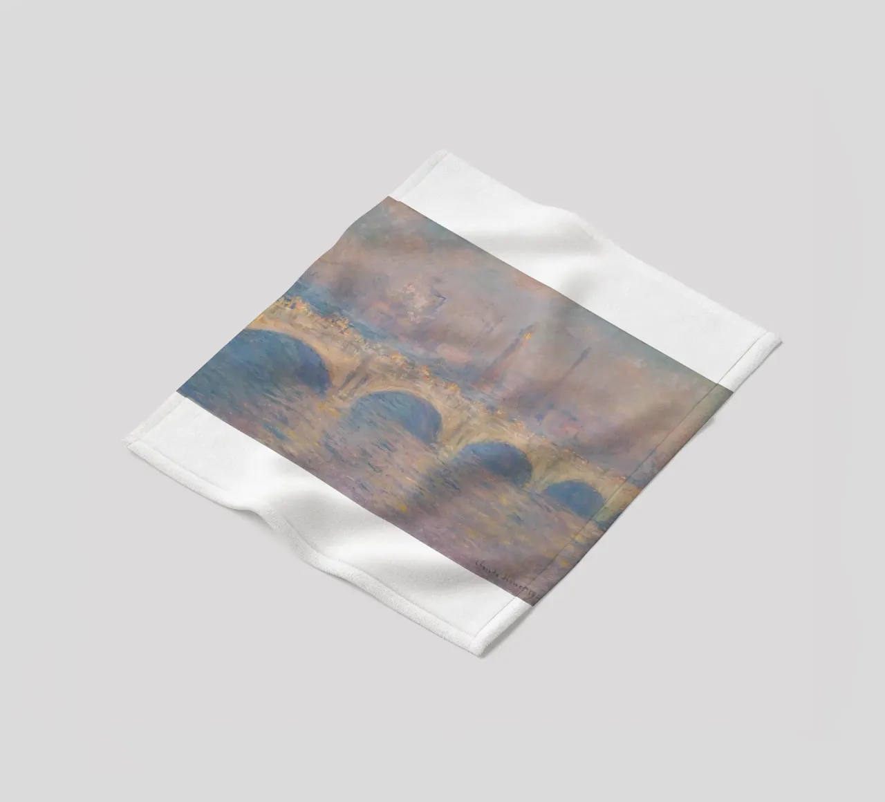 view of the river thames with thick fog fleece blanket by SMG Store