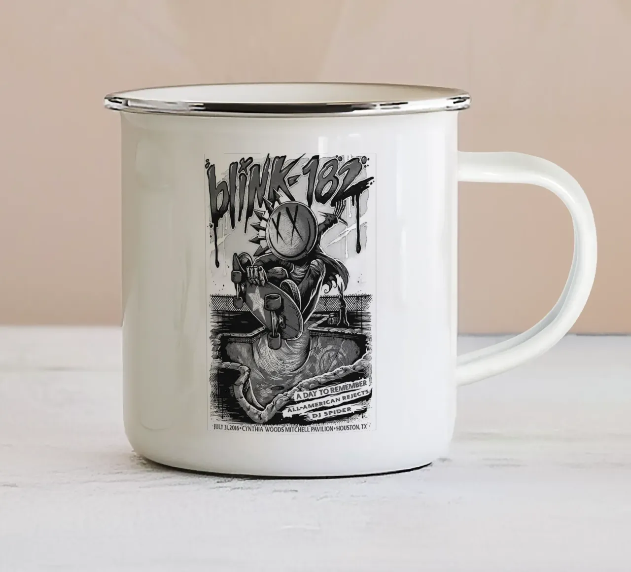 Art du groupe Blink-182 mug en émail de vanhesling