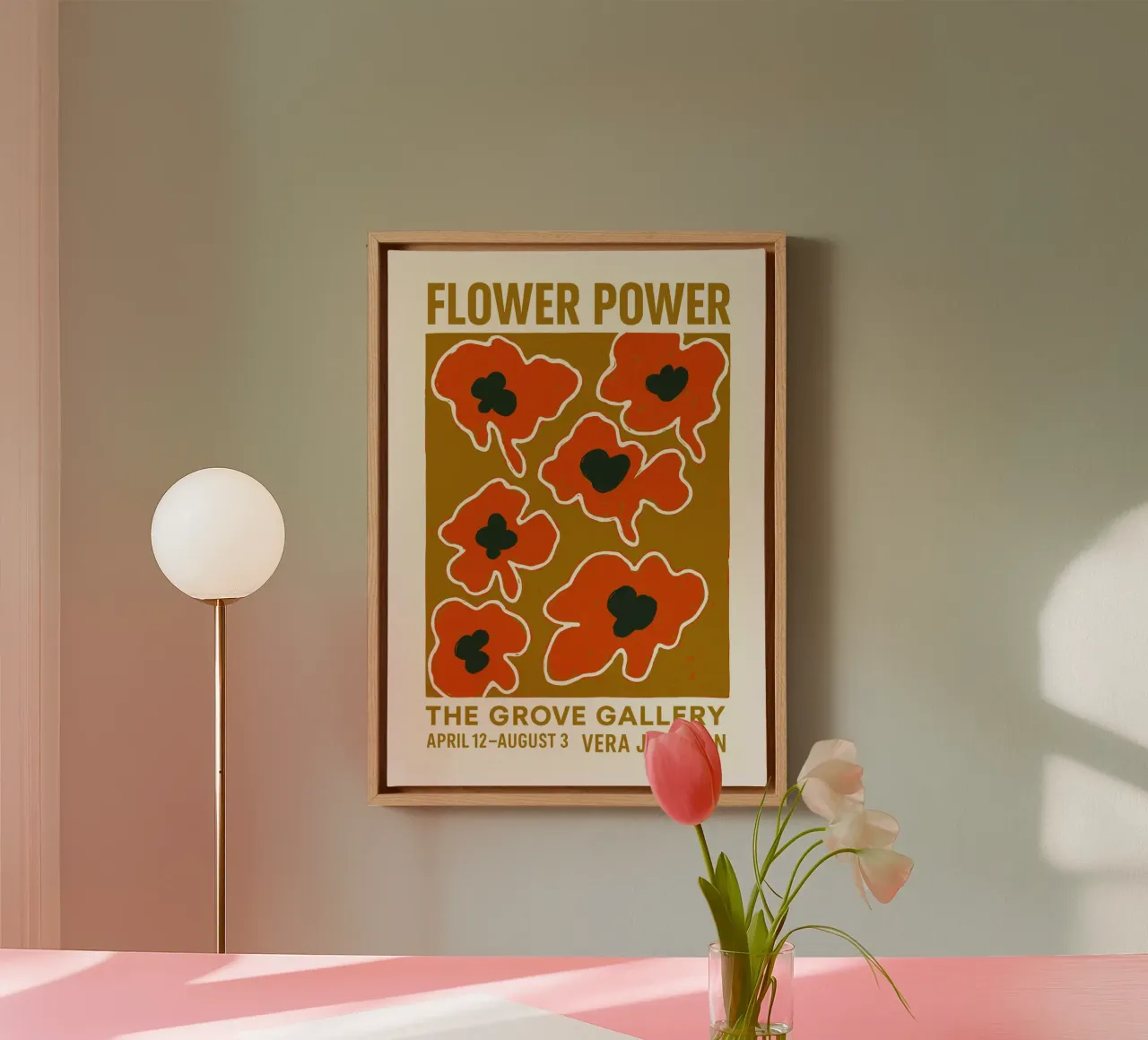 Flower Power Gallery tela con Cornice a cassetta da treechild