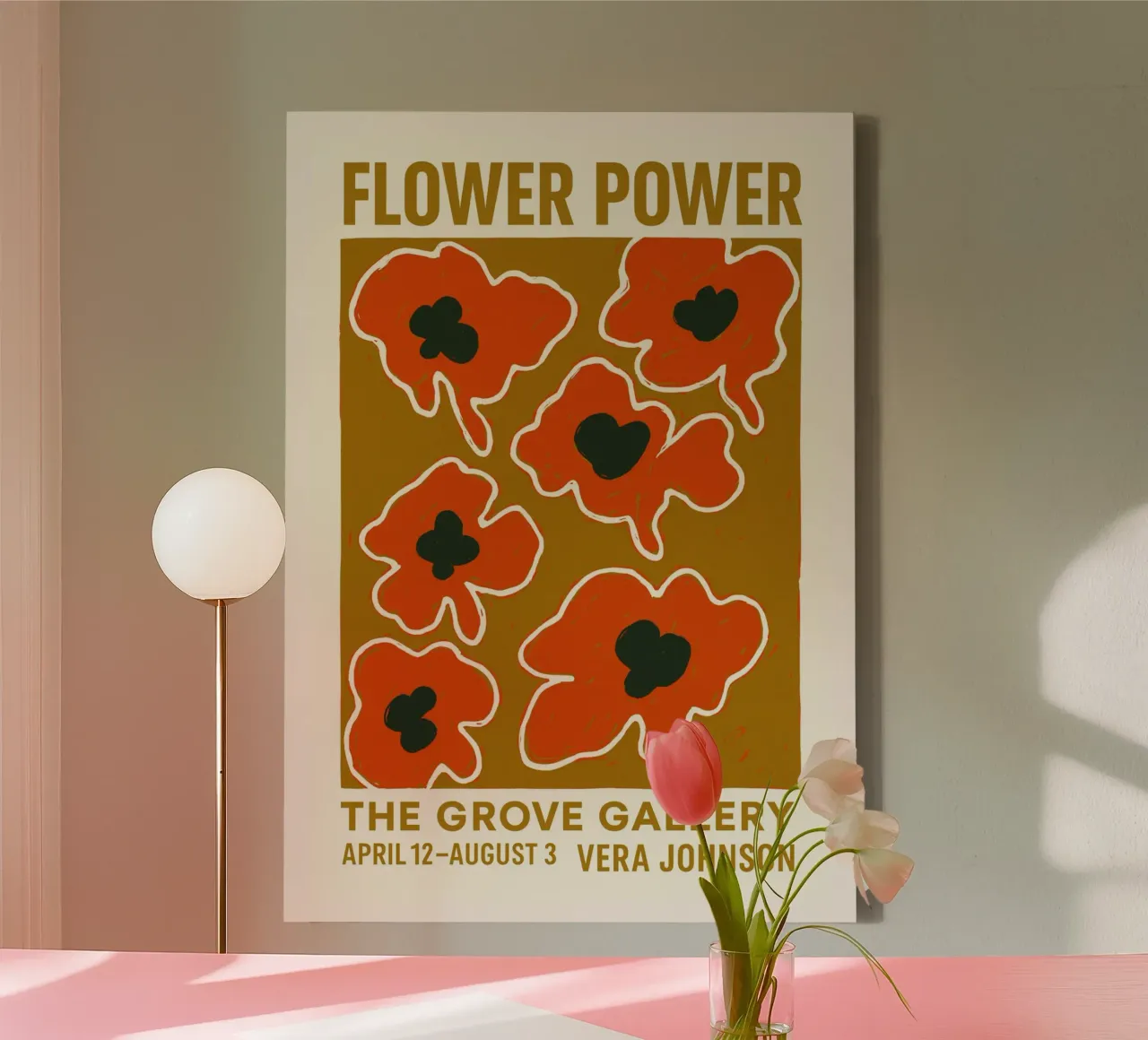 Flower Power Gallery tela con Cornice a cassetta da treechild