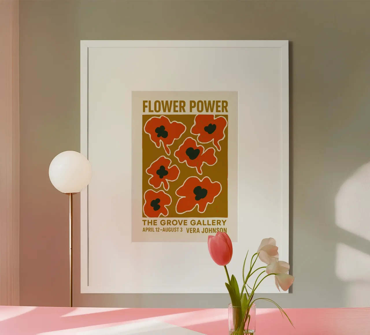 Flower Power Gallery poster con telaio in plastica da treechild