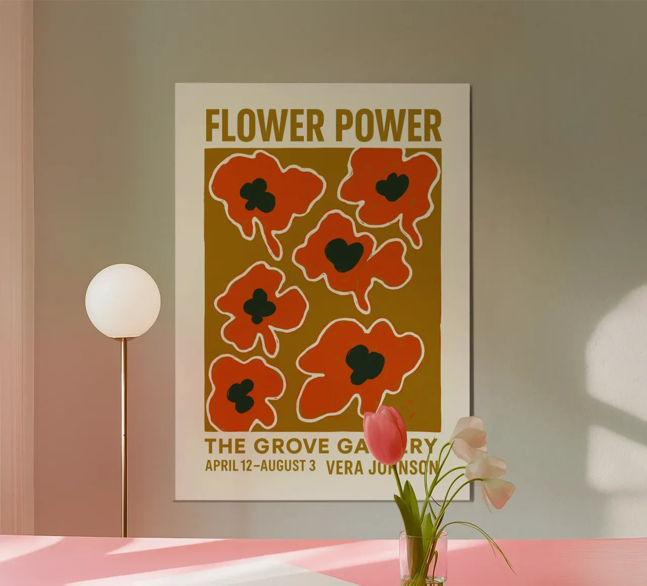 Flower Power Gallery poster con telaio in plastica da treechild