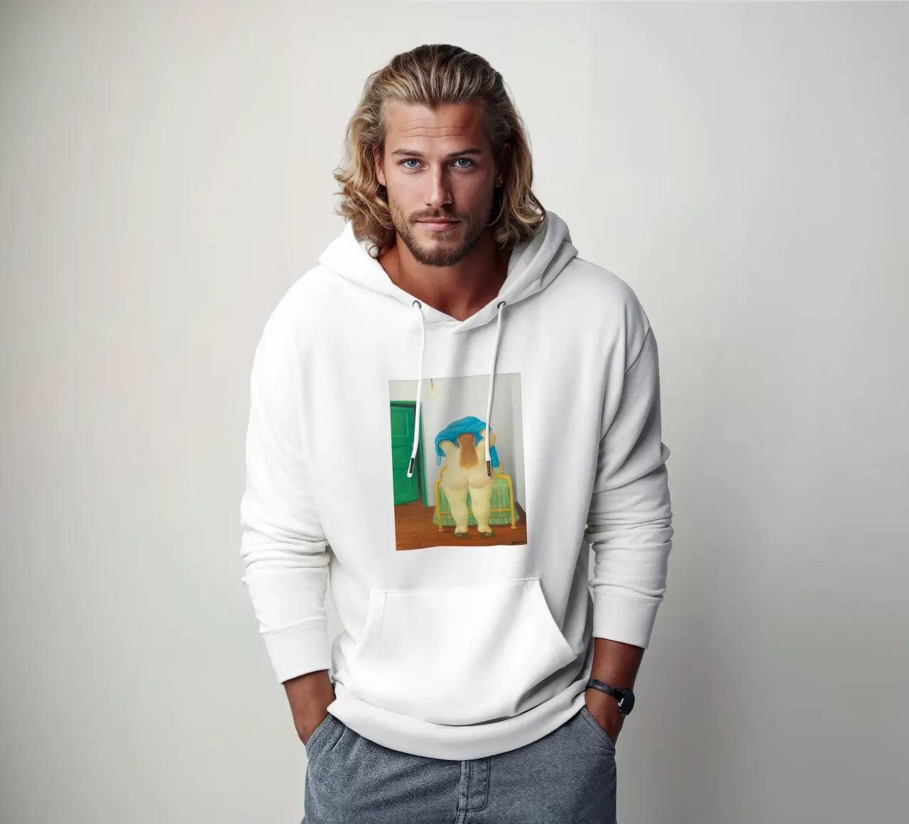 "Donna svestita" di Fernando Botero felpa con cappuccio da Classic Art Prints