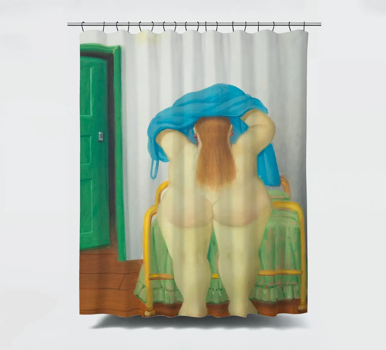 "Donna svestita" di Fernando Botero tenda da doccia da Classic Art Prints