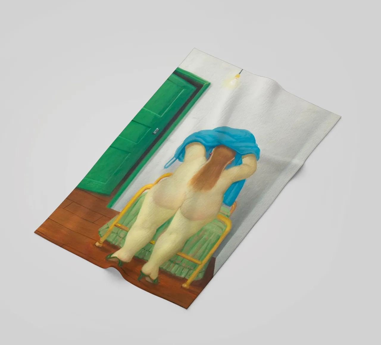 "Donna svestita" di Fernando Botero telo mare da Classic Art Prints