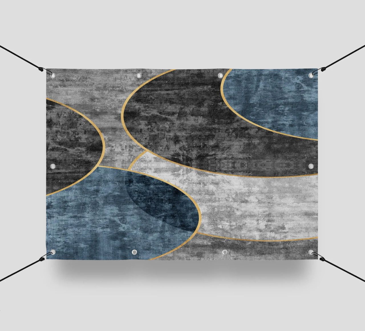 abstract art circles textures telo in pvc da vintageshop