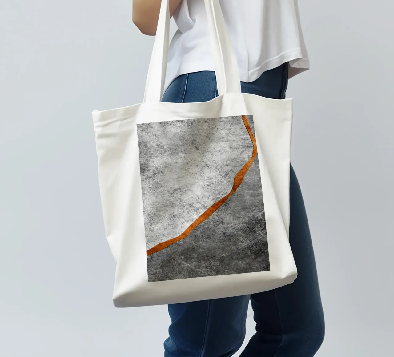 abstract art texture gray cutouts borsa in juta da vintageshop