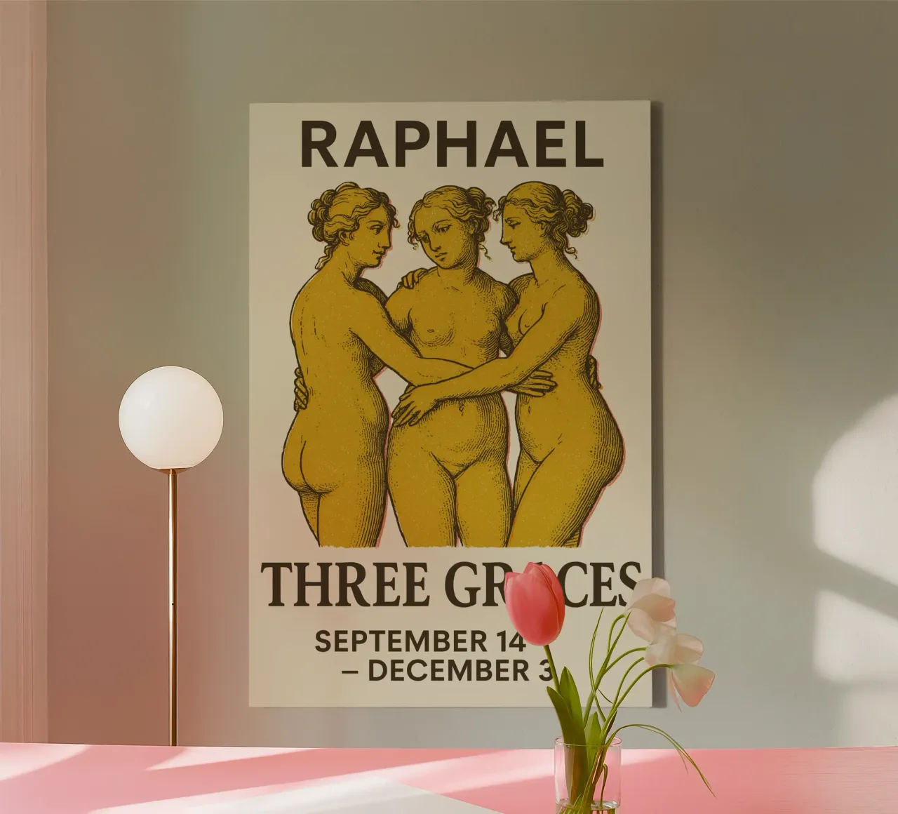 Three Graces tela con Cornice a cassetta da treechild