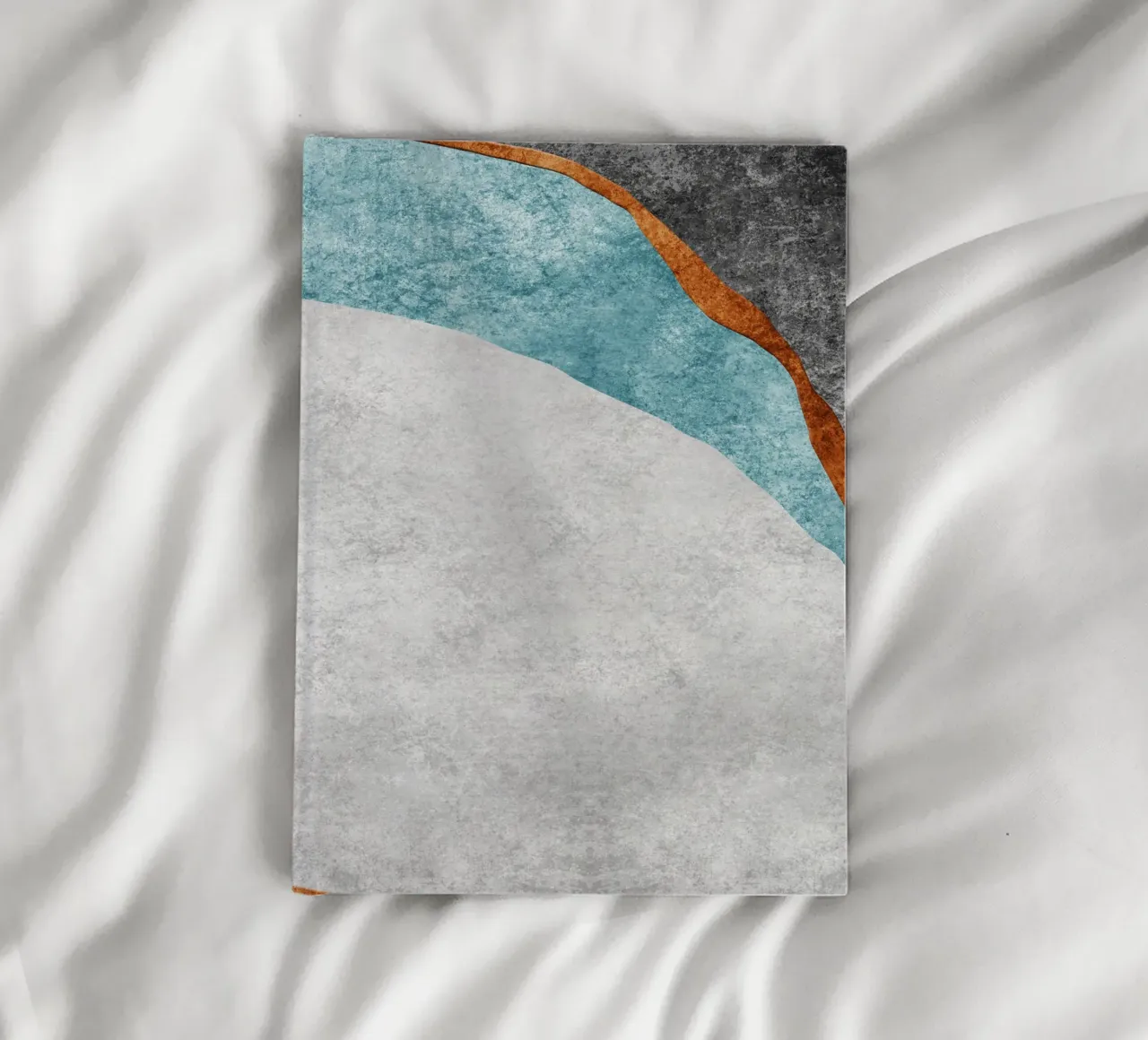 abstract art blue cutouts notitieboek van vintageshop