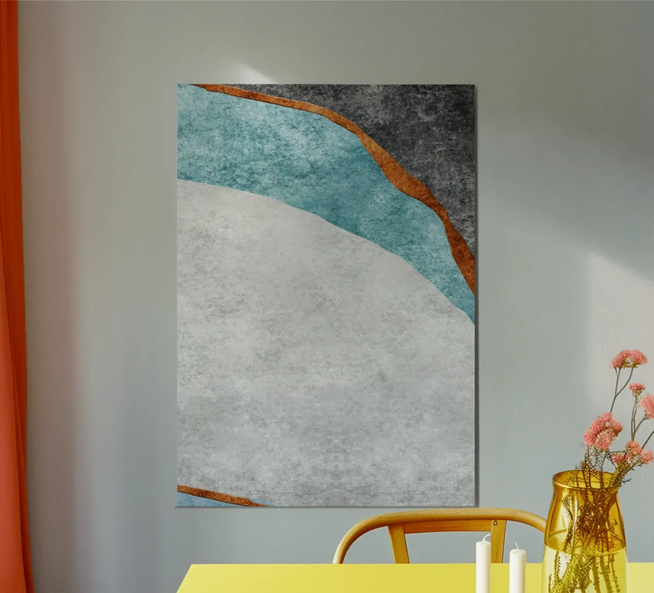 abstract art blue cutouts alu-dibond by vintageshop