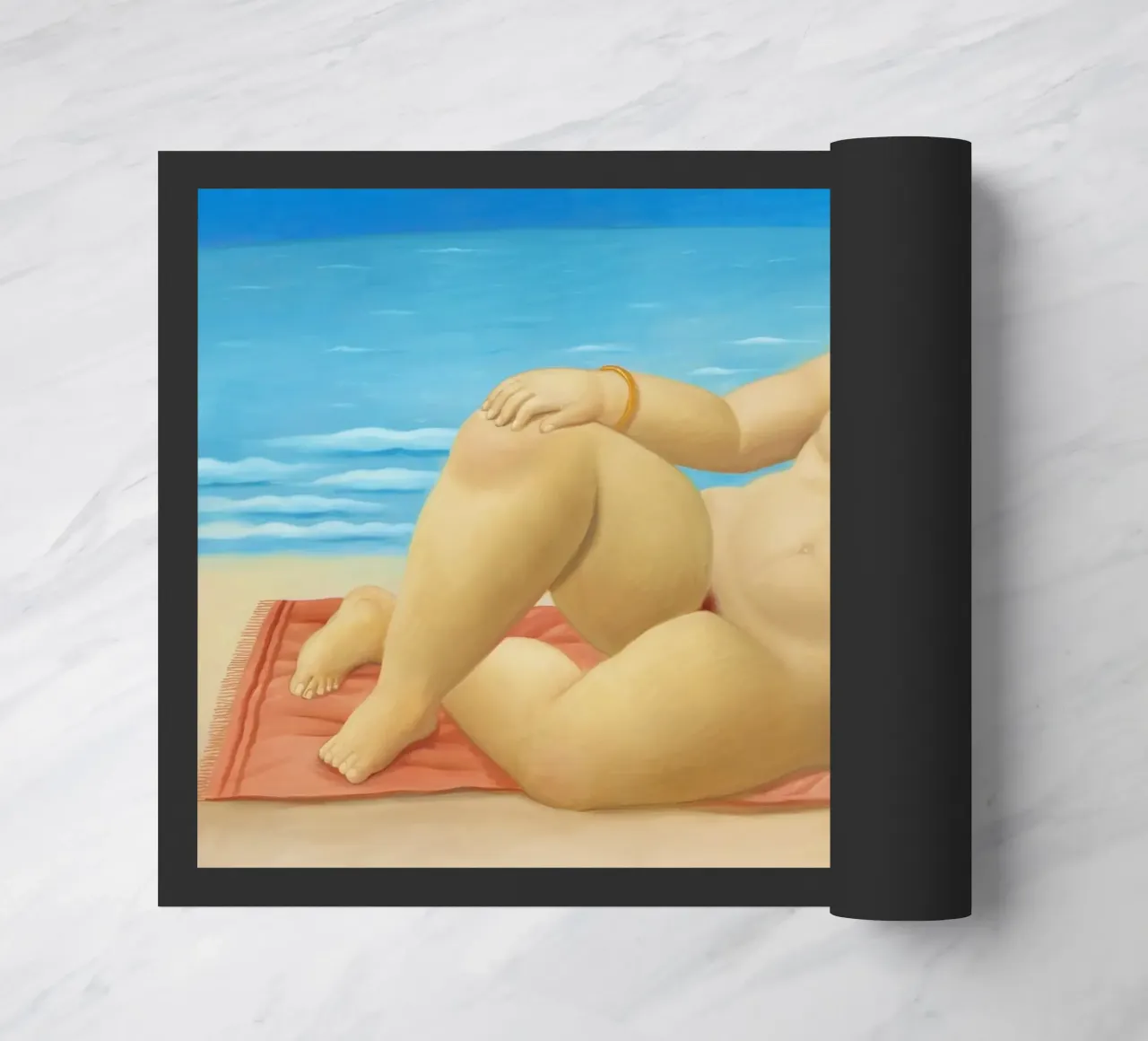 "La Playa" di Fernando Botero zerbino da Classic Art Prints