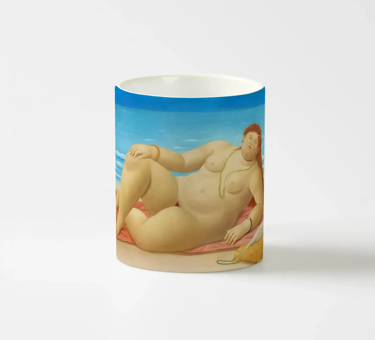 "La Playa" di Fernando Botero tazza in ceramica da Classic Art Prints