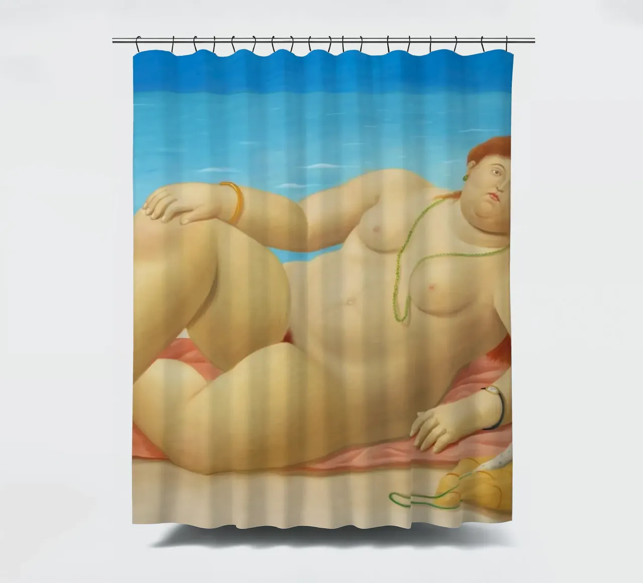 "La Playa" de Fernando Botero rideau de douche de Classic Art Prints