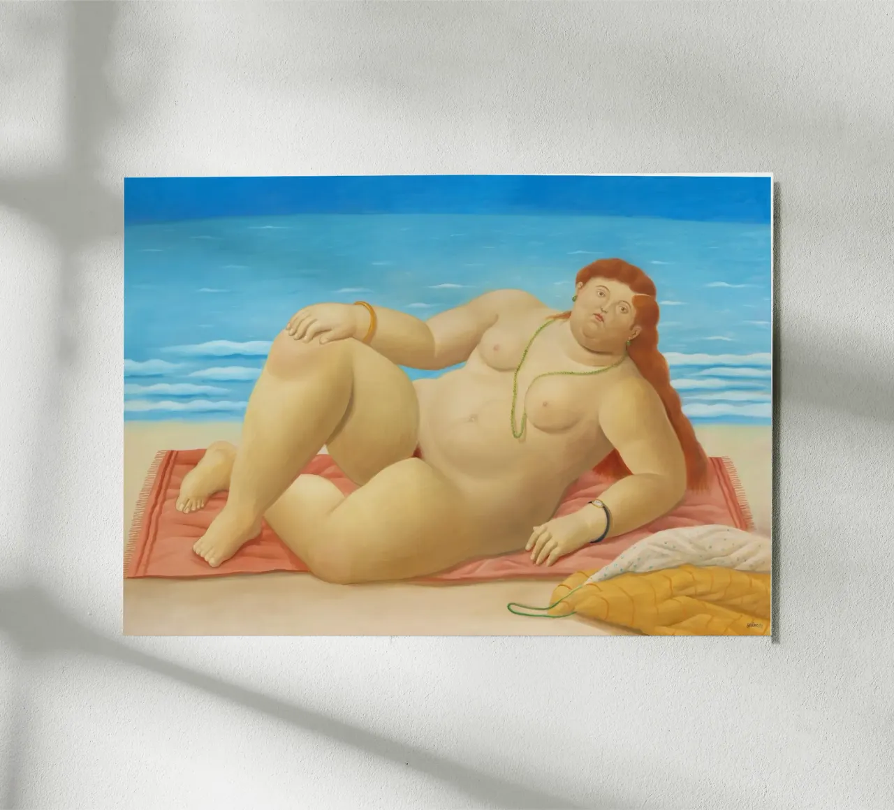 "La Playa" di Fernando Botero alluminio dibond da Classic Art Prints