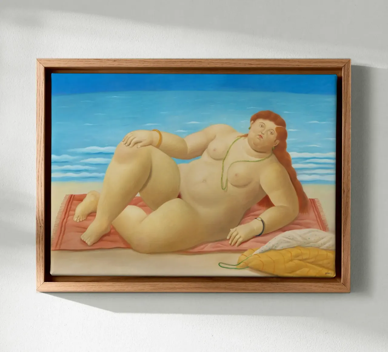 "La Playa" by Fernando Botero canvas by Classic Art Prints