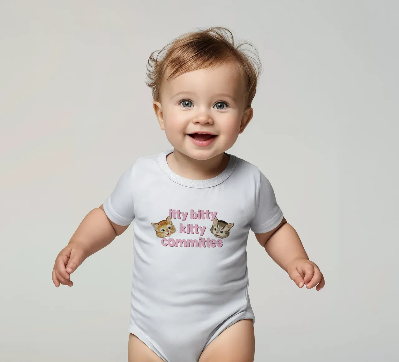 Comitato Itty Bitty Kitty body neonato maniche corte da Laura Graves
