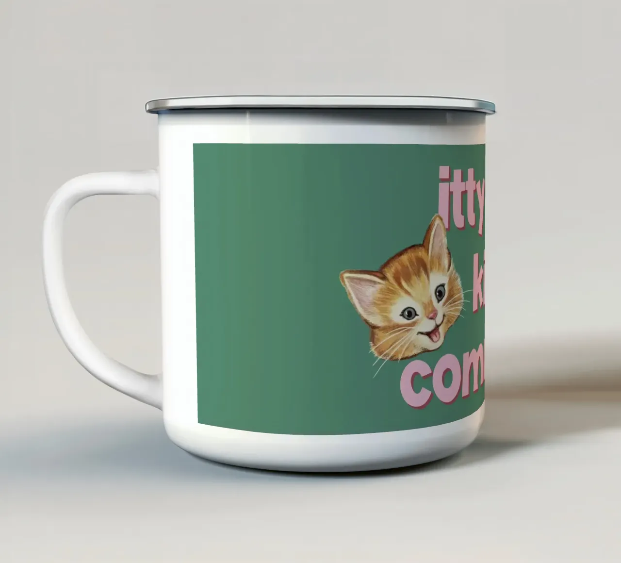 Itty Bitty Kitty Comité emaille mok van Laura Graves