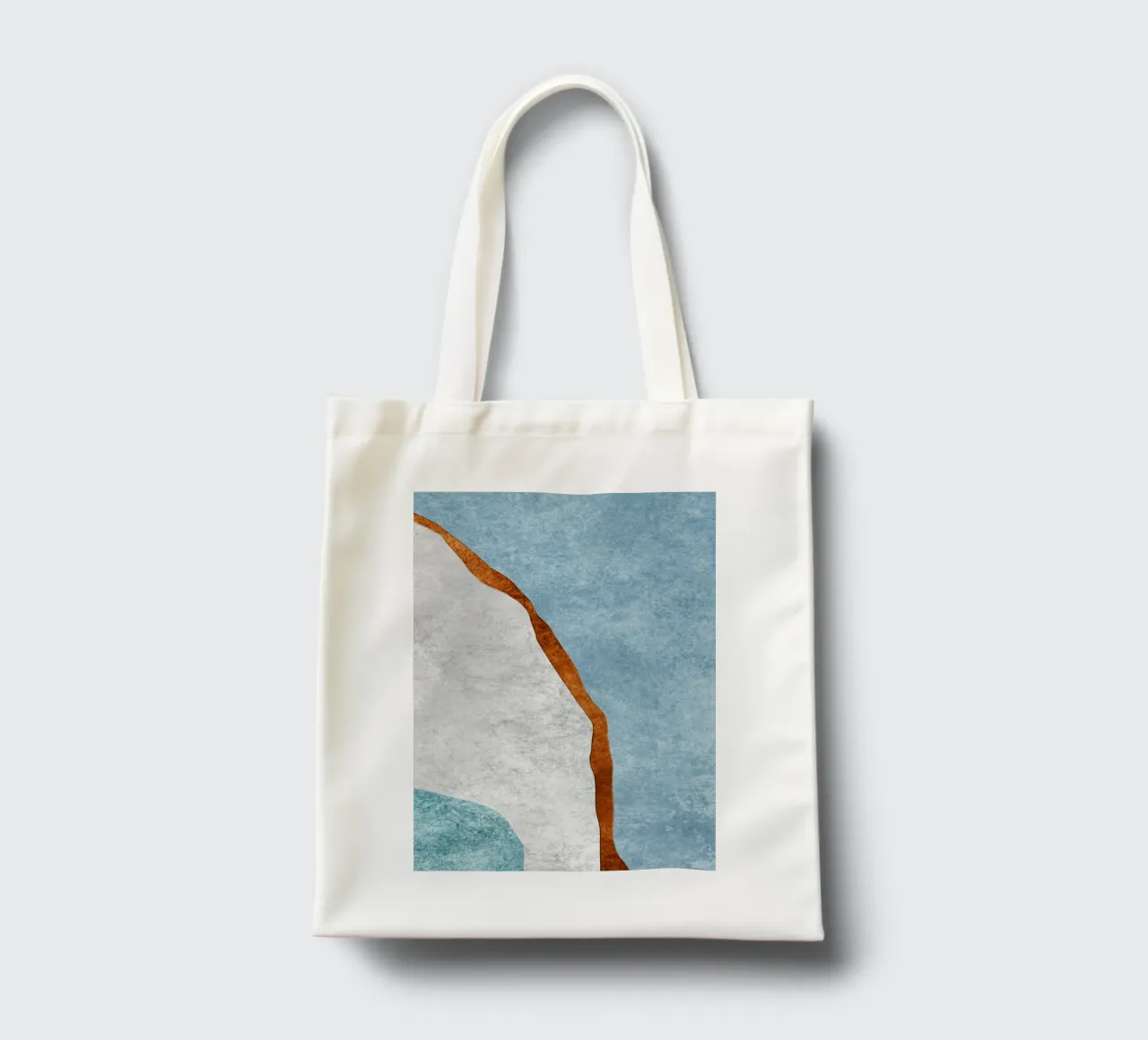 abstract art rust cutouts tote bag de vintageshop