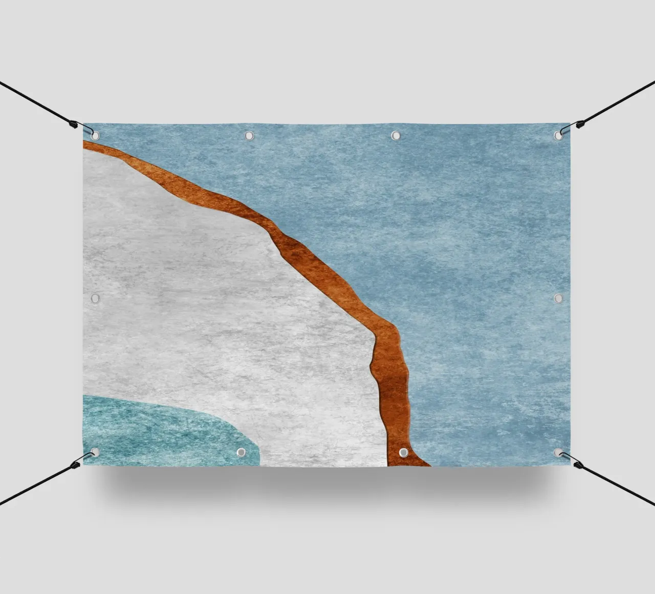 abstract art rust cutouts telo in pvc da vintageshop