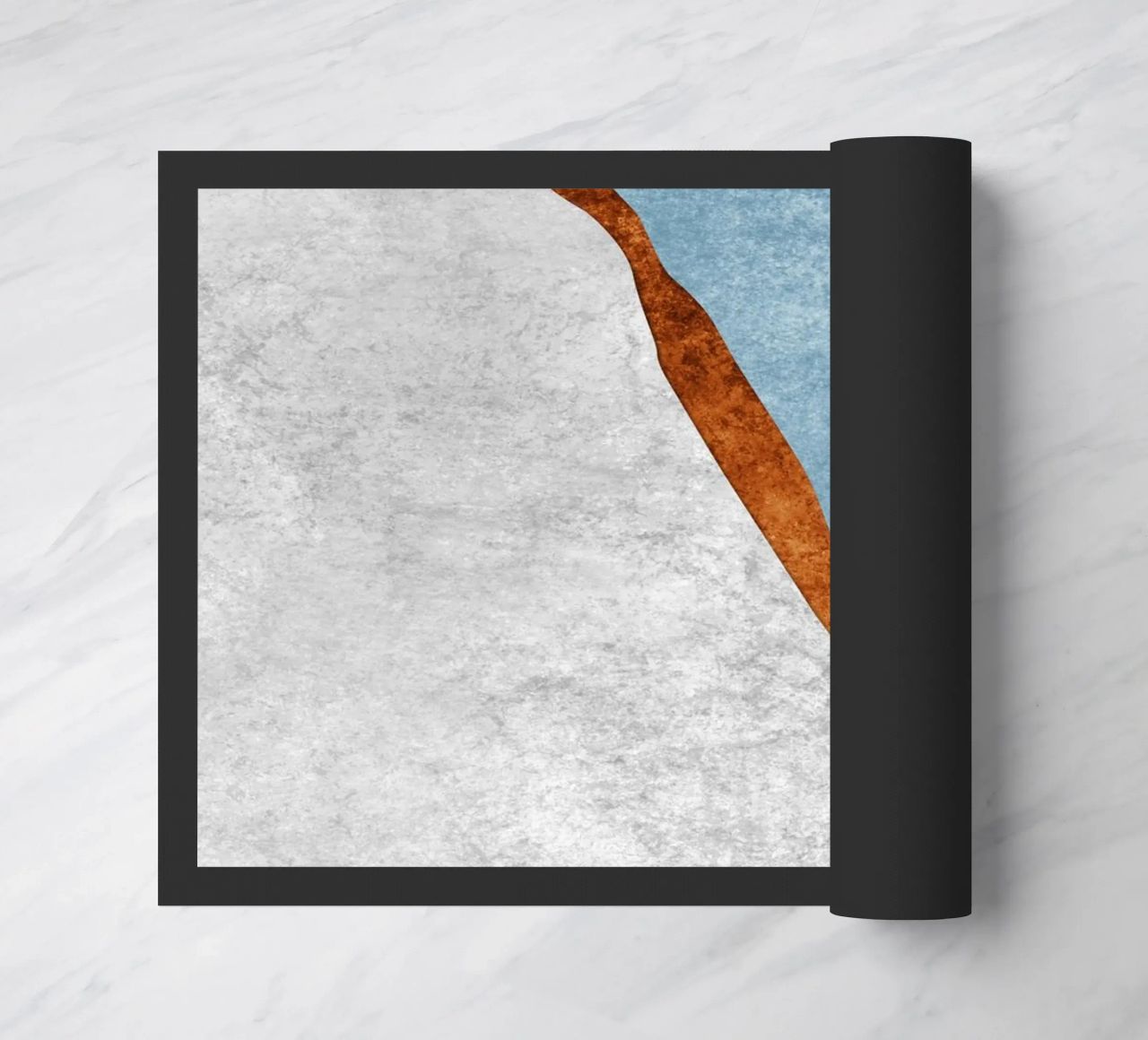 abstract art rust cutouts doormat by vintageshop