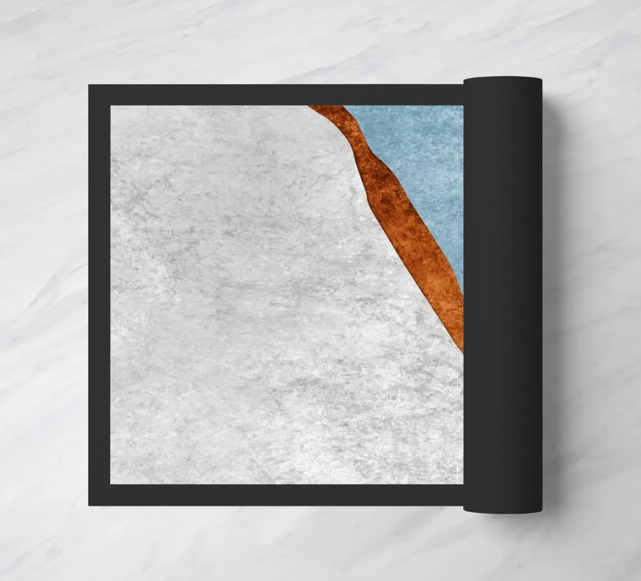 abstract art rust cutouts paillasson de vintageshop