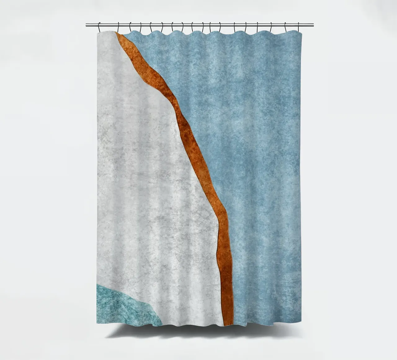 abstract art rust cutouts tenda da doccia da vintageshop