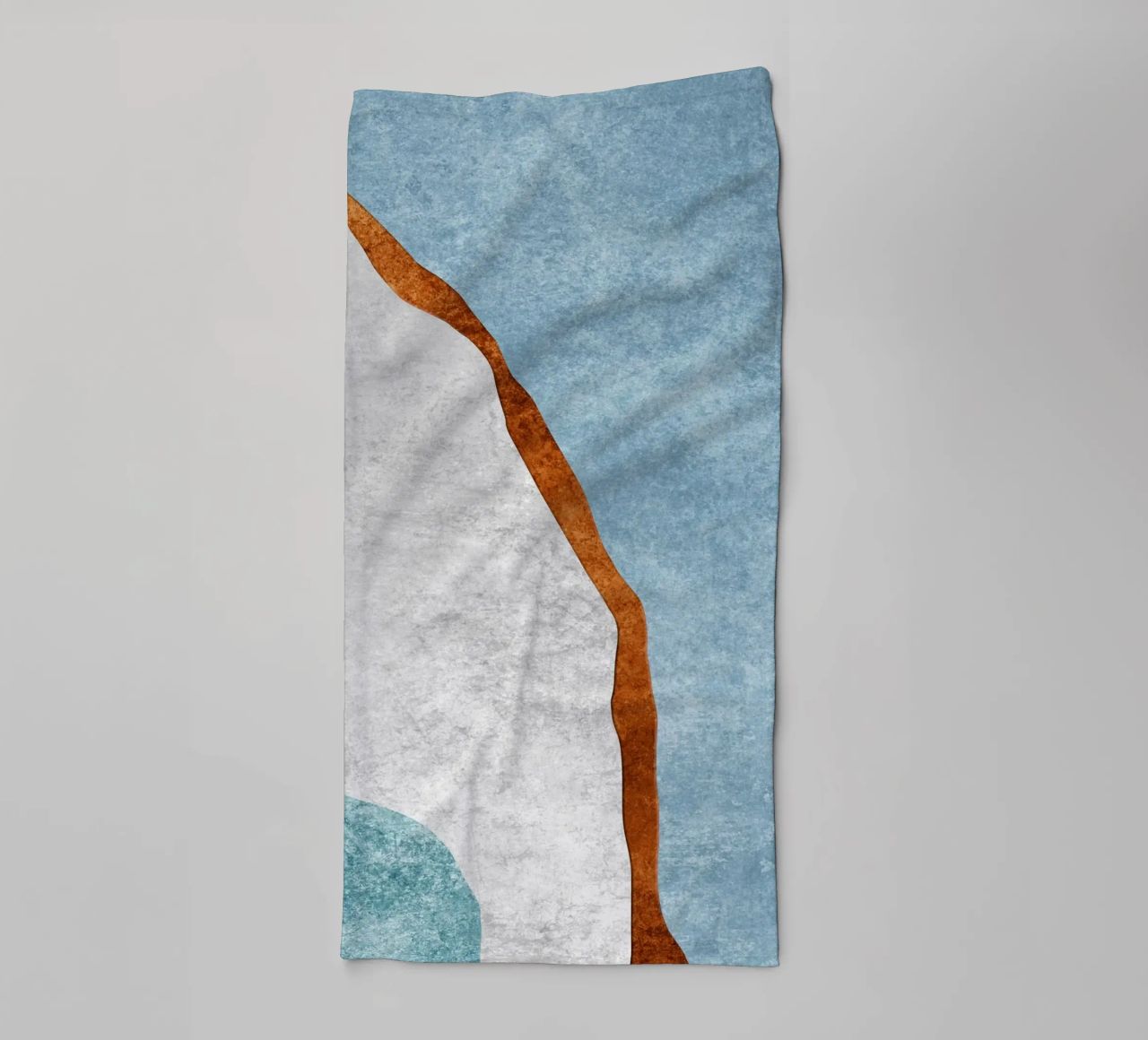 abstract art rust cutouts towel by vintageshop