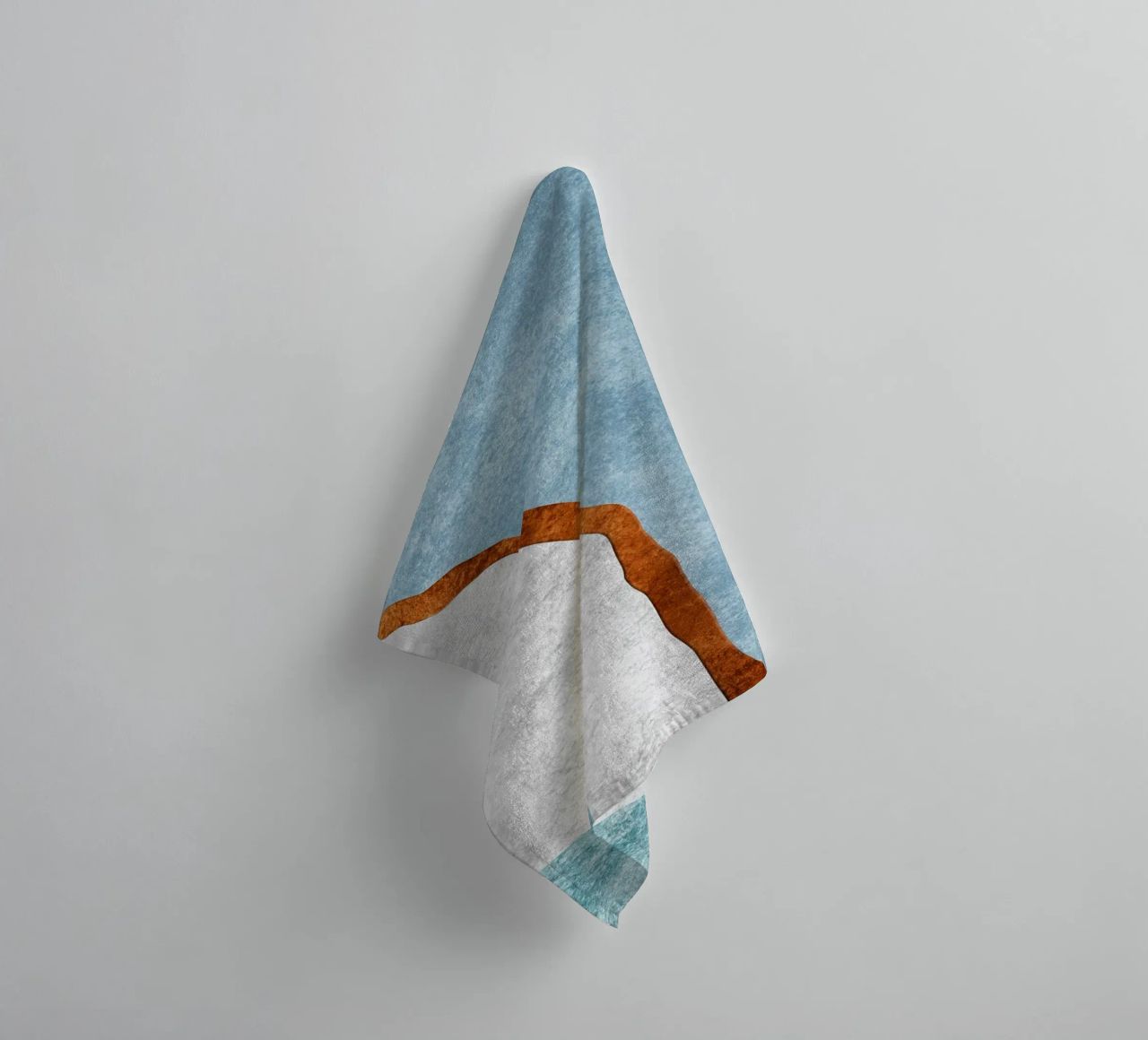 abstract art rust cutouts towel by vintageshop