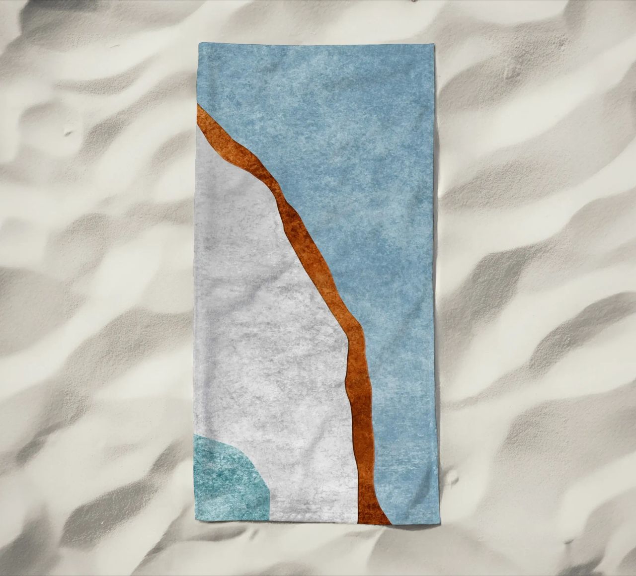 abstract art rust cutouts telo mare da vintageshop