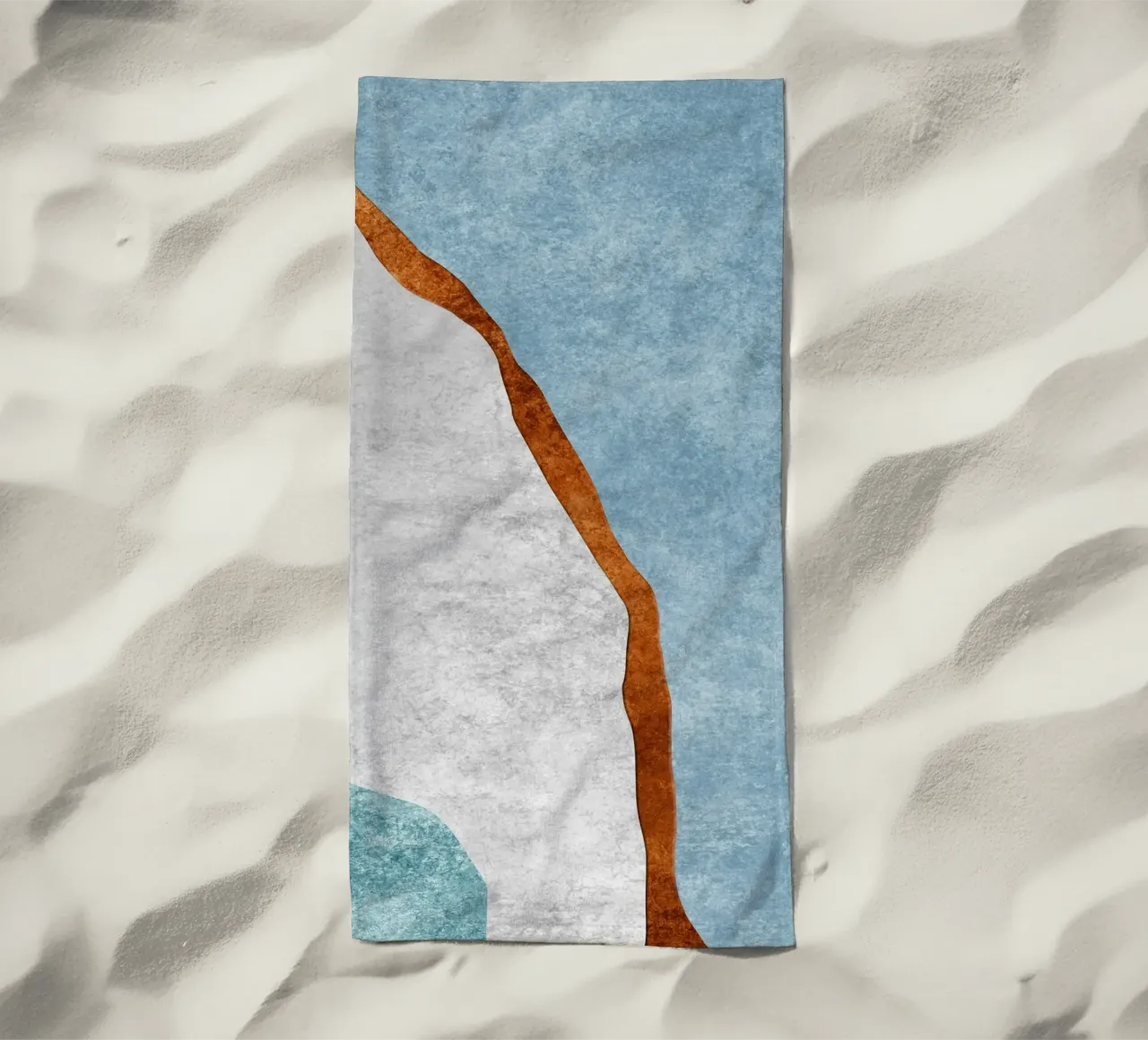 abstract art rust cutouts telo mare da vintageshop