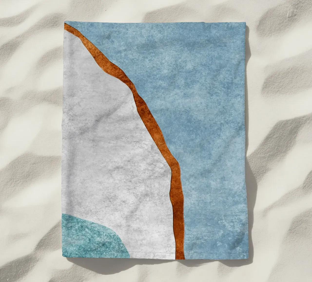 abstract art rust cutouts telo mare da vintageshop
