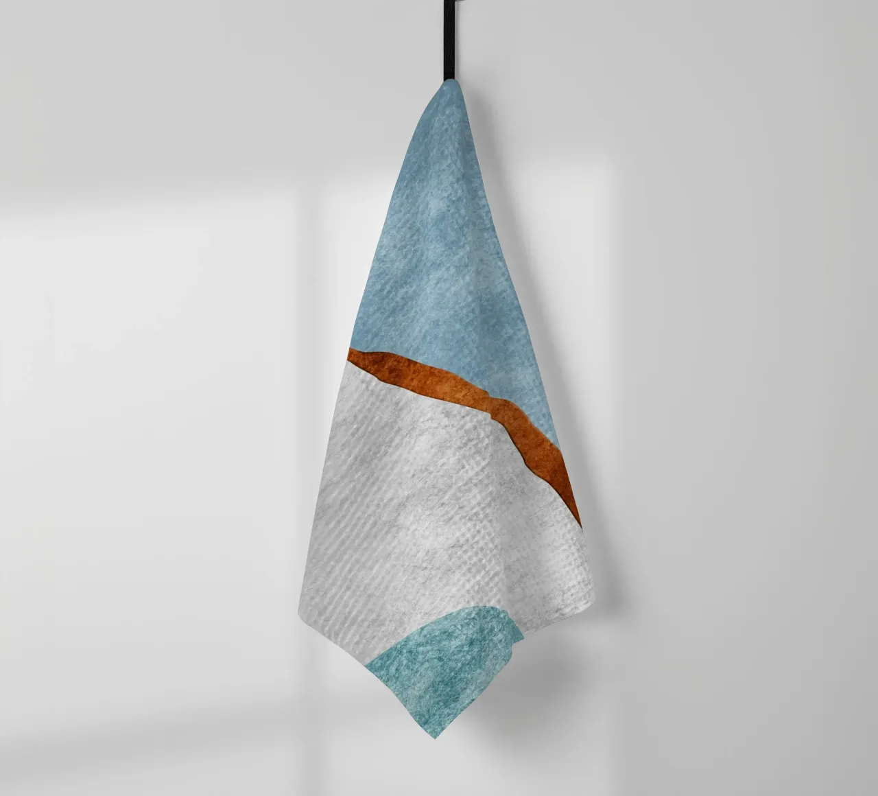 abstract art rust cutouts tea towel by vintageshop