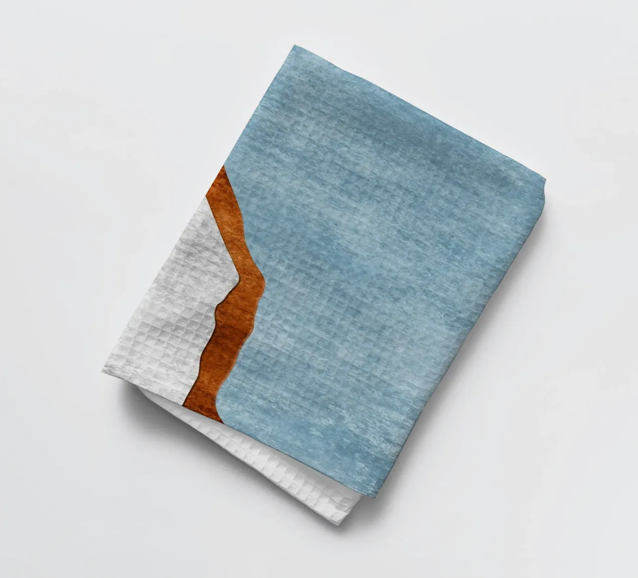 abstract art rust cutouts tea towel by vintageshop