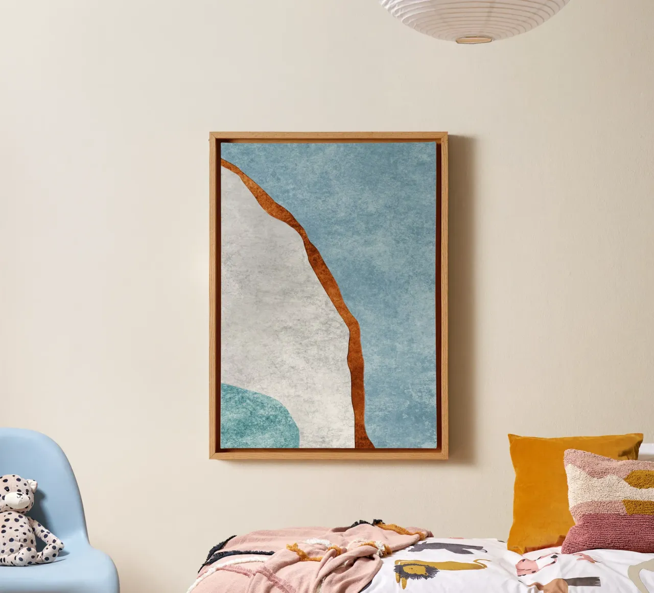 abstract art rust cutouts tela con Cornice a cassetta da vintageshop