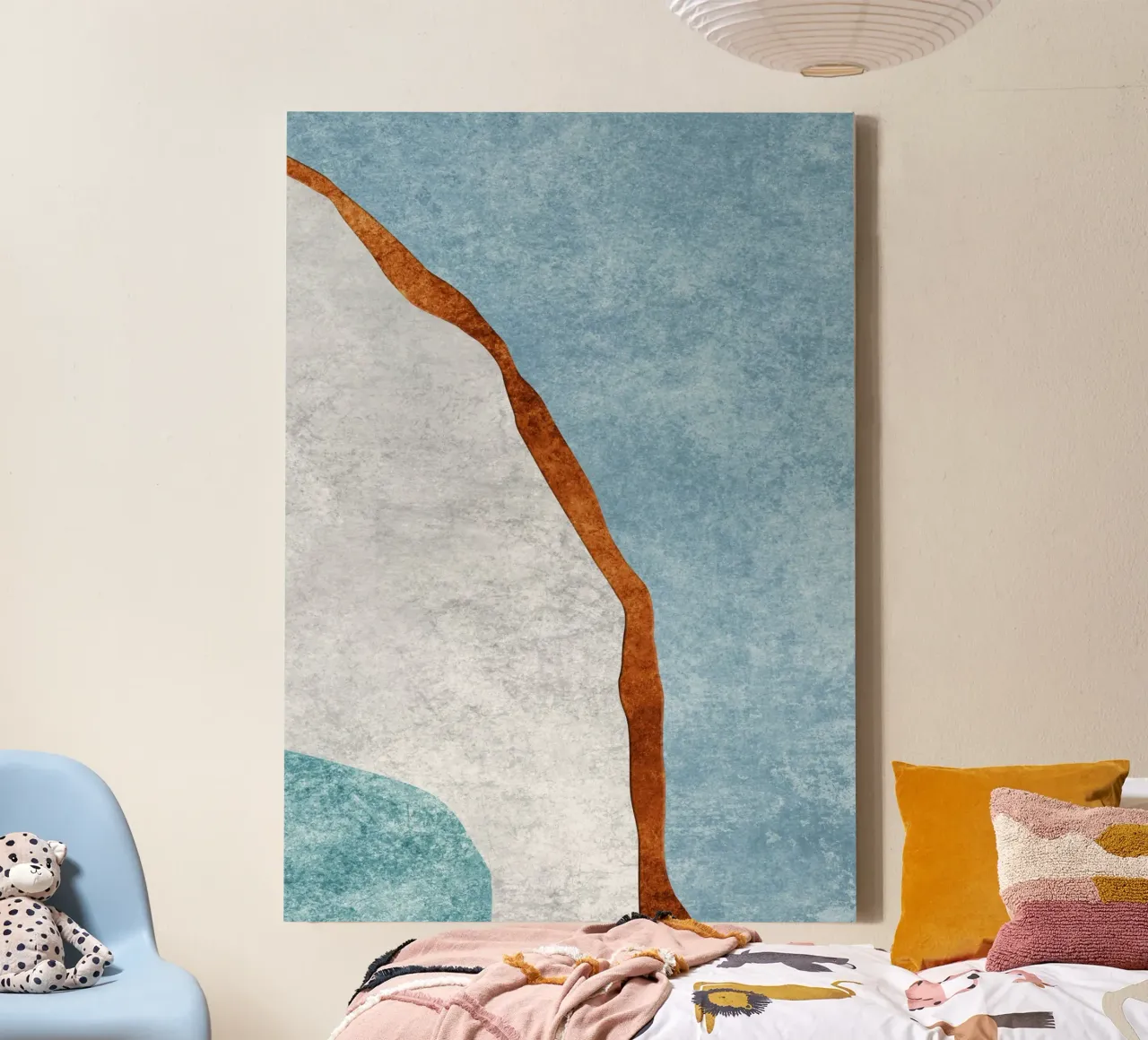 abstract art rust cutouts tela con Cornice a cassetta da vintageshop