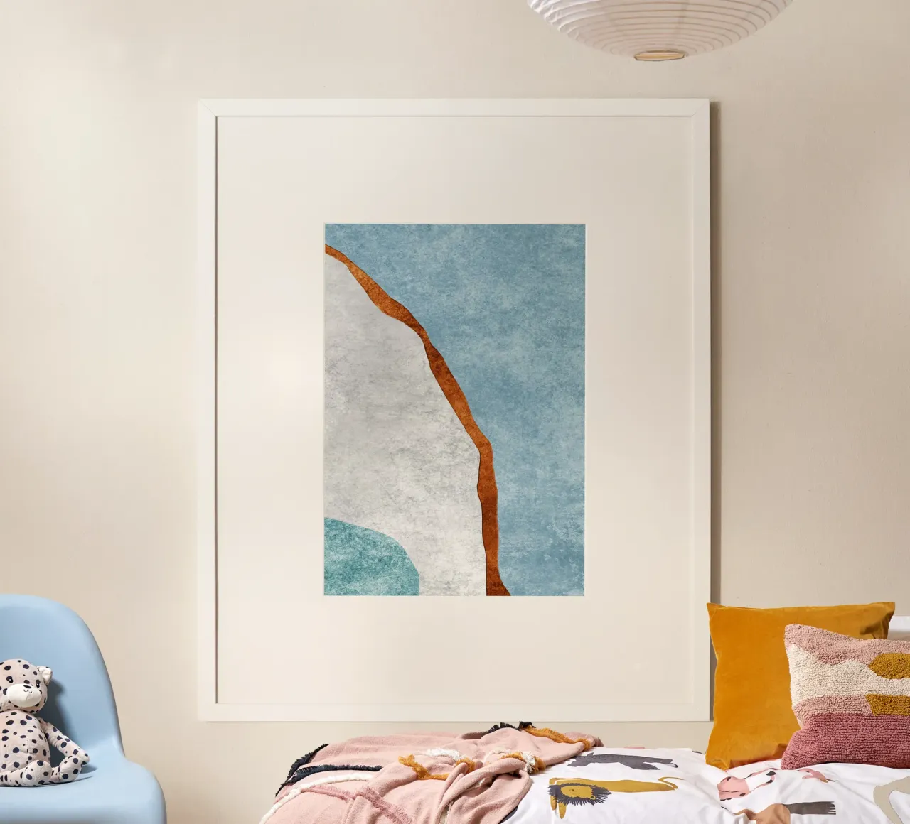 abstract art rust cutouts poster da vintageshop