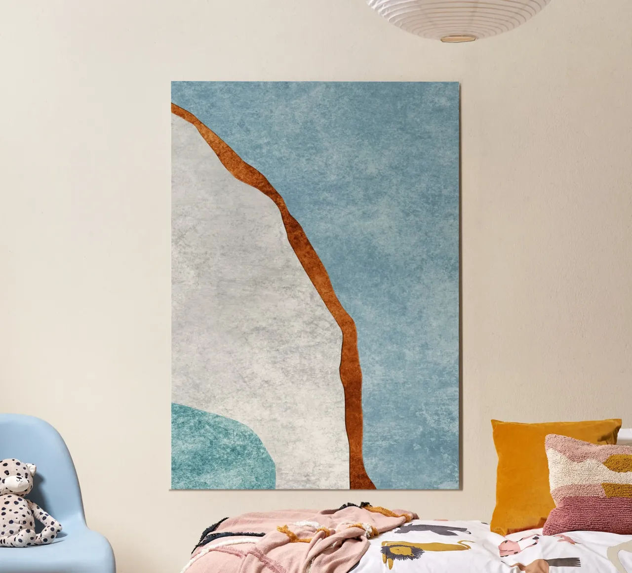 abstract art rust cutouts poster da vintageshop