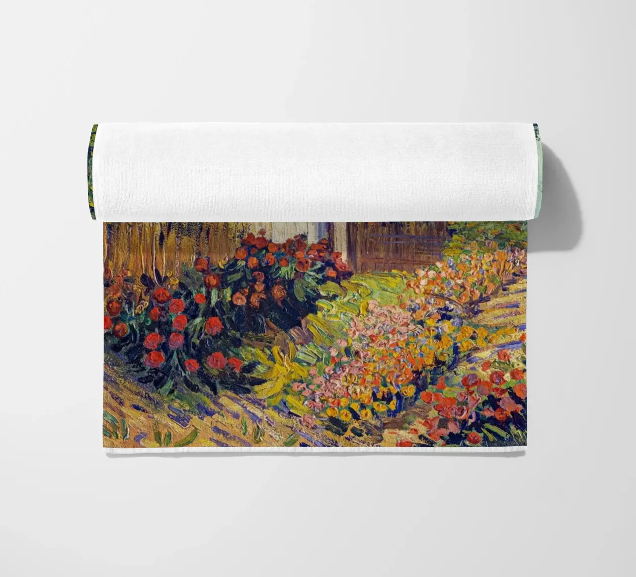 casetta in mezzo a un giardino fiorito telo mare da Piper Shop Oke