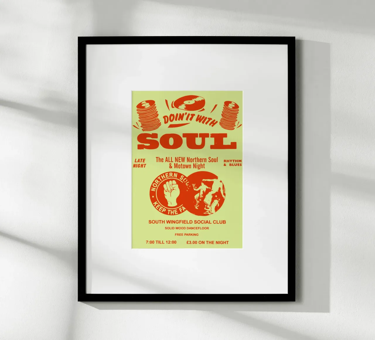 Soul music Poster mit Aluminium Rahmen von Gladysrg