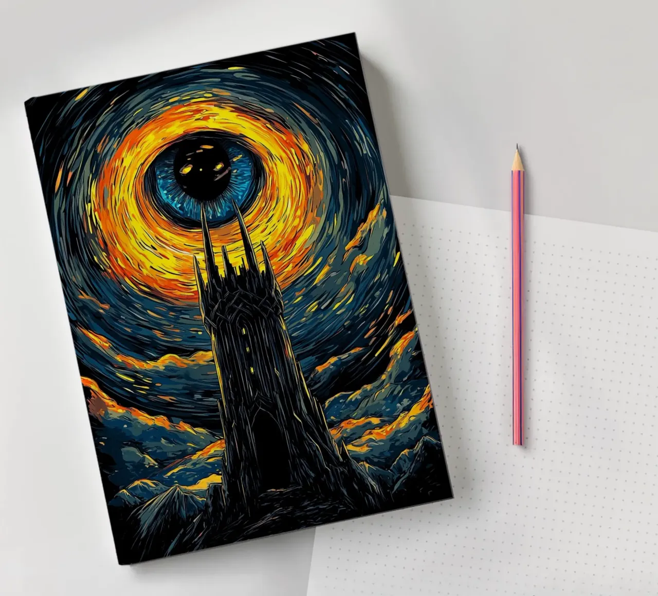 L'occhio di Sauron - Notte stellata a Mordor diario da Mittelerde Atelier